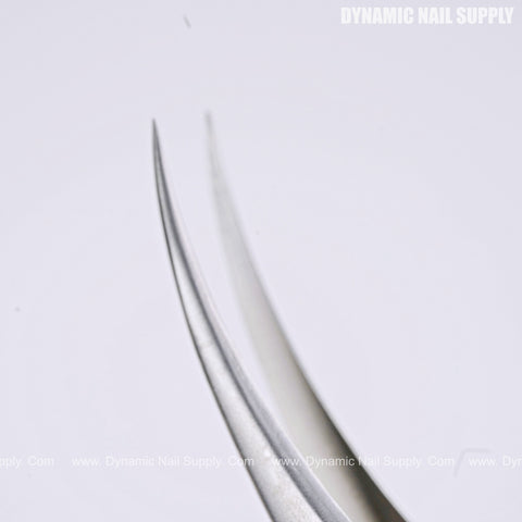 Silver Slant Pointed Curved Tip Precision Tweezers for DIY Craft, Electronics, Soldering, Experimental Work - Jewelry-Making, Nail Stickers, Lash Extension - Easy to Use