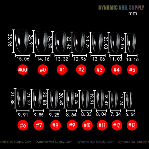 Sculpted Almond (Medium) Full Cover Soft-Gel Nail Tips (Black Box)