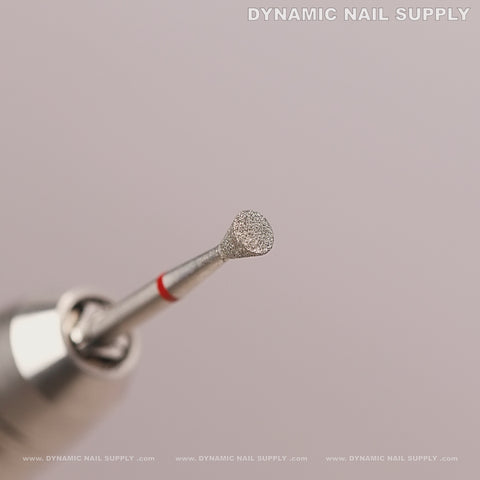 Close-up of the Inverted Corn Diamond Fine Cuticle Bit, ideal for precise dead skin prep and nail cleaning.