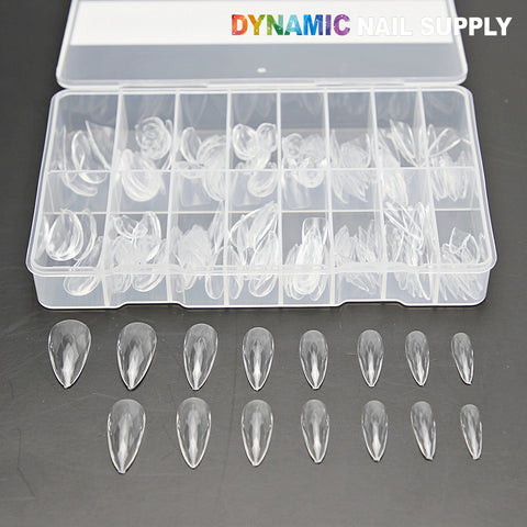 Medium Stiletto 3D Diamond Tips - 150pcs 15 sizes