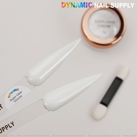 Super Clear Ultra Transparent Chrome Powder for Clean Nails, Gllazed Donut Nails
