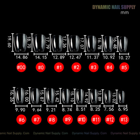 Natural Coffin (Short) Full Cover Soft-Gel Nail Tips (Black Box)