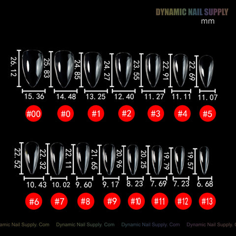 Sculpted Stiletto (Medium) Full Cover Soft-Gel Nail Tips (Black Box)