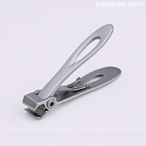 [STRAIGHT] Ultra Wide Jaw Stainless Steel Nail Clipper for Seniors, Men & Women, shown open on a white background.
