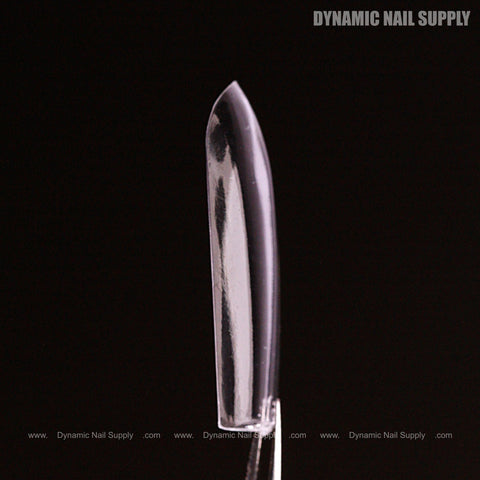 A Sculpted Square (Long) Full Cover Soft-Gel Nail Tip (Pink Box) is shown on black with DYNAMIC NAIL SUPPLY above.
