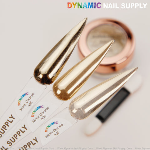 Mirror Nail Chrome Powder A05 - Gold High Pigmented Reflective Shiny Fine Powder
