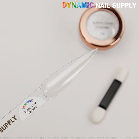 Super Clear Ultra Transparent Chrome Powder for Clean Nails, Gllazed Donut Nails