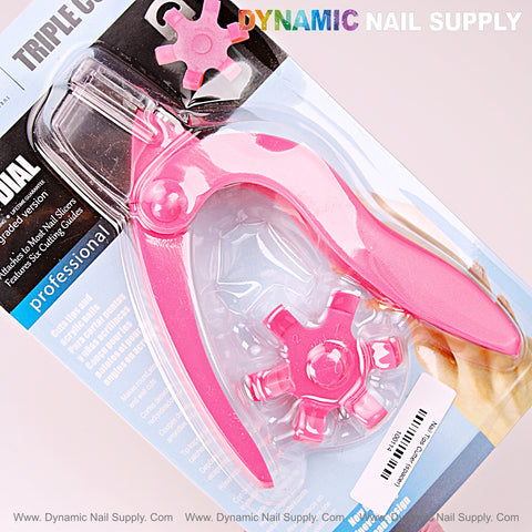 Nail Tip Cutter With Measure Spacers—rotary adjustable, spare parts, and DYNAMIC NAIL SUPPLY display card included.