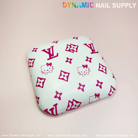 (Pink LV Kitty - Smooth) Leather Elbow Cushion Pad Arm Rest Support for Manicure Nail Desk