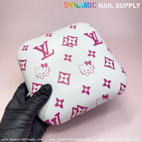 (Pink LV Kitty - Smooth) Leather Elbow Cushion Pad Arm Rest Support for Manicure Nail Desk