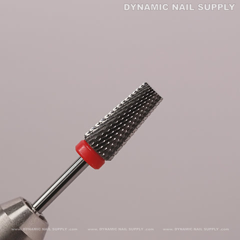 Close-up of 5-in-1 Fine Silver Carbide Nail Drill Bit, perfect for sealing cuticles and smoothing acrylics.