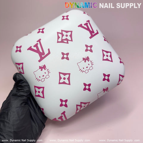 (Pink LV Kitty - Smooth) Leather Elbow Cushion Pad Arm Rest Support for Manicure Nail Desk