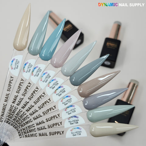 Dynamic No-HEMA Gel Polish - Color 721 to 730 - Fall and Winter colors