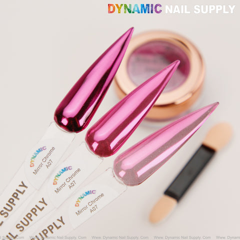 Mirror Nail Chrome Powder A07 - Pink High Pigmented Reflective Shiny Fine Powder