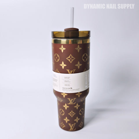 (Brand Logo Light Brown) Stainless Steel Tumbler (40oz)