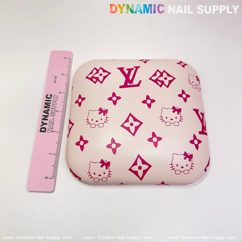 (Creamy Pink LV+Kitty Pattern) Leather Elbow Cushion Pad Arm Rest Support for Manicure Nail Desk