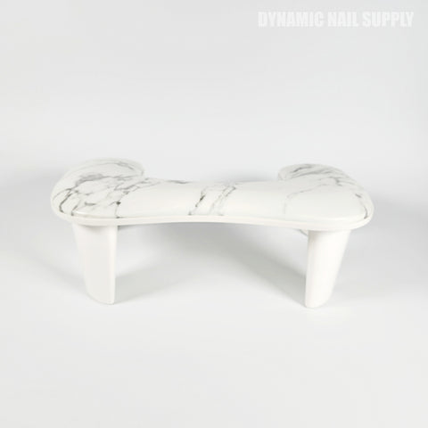 (White Marble) U-SHAPE Microfiber Leather Armrest with Cushion Pillow for Pedicure Manicure (Reposabrazos Para Manicura)