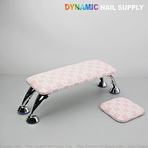 [R-M004] Pink CC Caro Pattern - Handrest Armrest for Pedicure and Manicure service (Reposabrazos Para Manicura salon)