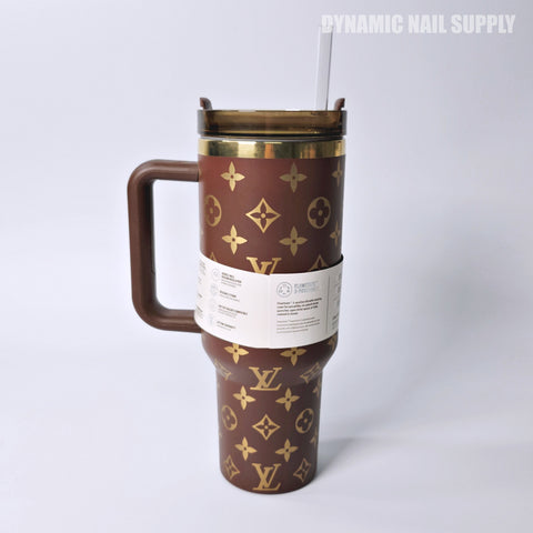 (Brand Logo Light Brown) Stainless Steel Tumbler (40oz)