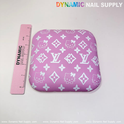 (Pink&White LV Pattern) Leather Elbow Cushion Pad Arm Rest Support for Manicure Nail Desk