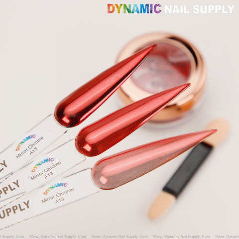 Mirror Nail Chrome Powder A13 - Red High Pigmented Reflective Shiny Fine Powder