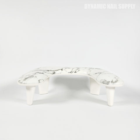 (White Marble) U-SHAPE Microfiber Leather Armrest with Cushion Pillow for Pedicure Manicure (Reposabrazos Para Manicura)