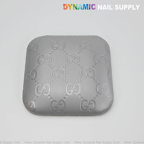 (Grey LV Engrave) Elbow Pad for Nail Tech : Soft Pu Leather, Supportive, Built for Long Hours