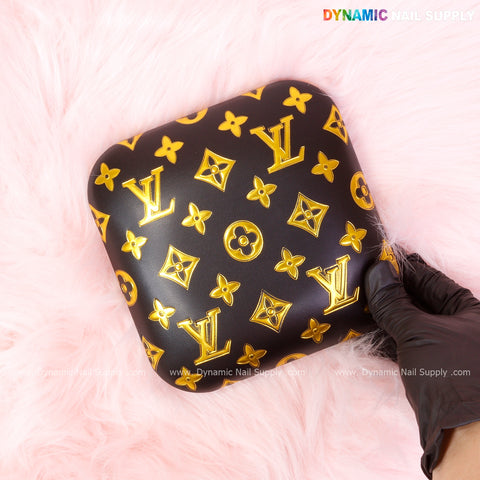 (BJ058 Black LV) Smooth Leather Elbow Cushion Pad Arm Rest Support for Manicure Nail Desk