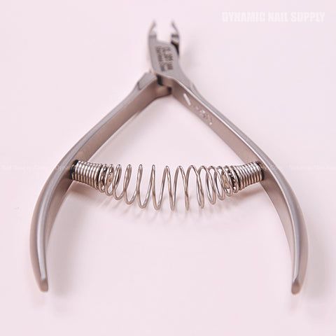 CL.S01 5MM Professional Cuticle Nippers with spiral springs, made of stainless steel, shown on a white background.