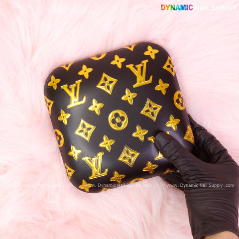 (BJ058 Black LV) Smooth Leather Elbow Cushion Pad Arm Rest Support for Manicure Nail Desk