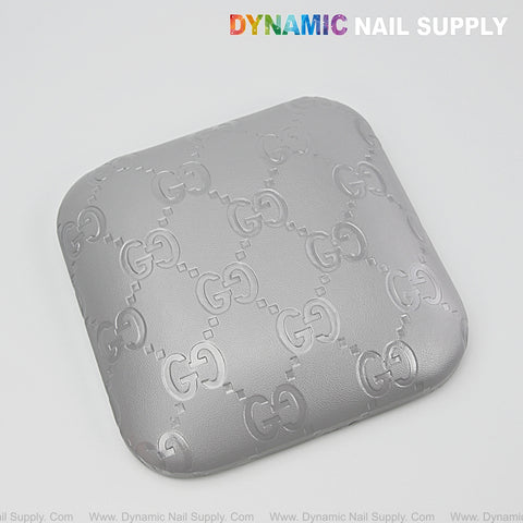 (Grey LV Engrave) Elbow Pad for Nail Tech : Soft Pu Leather, Supportive, Built for Long Hours