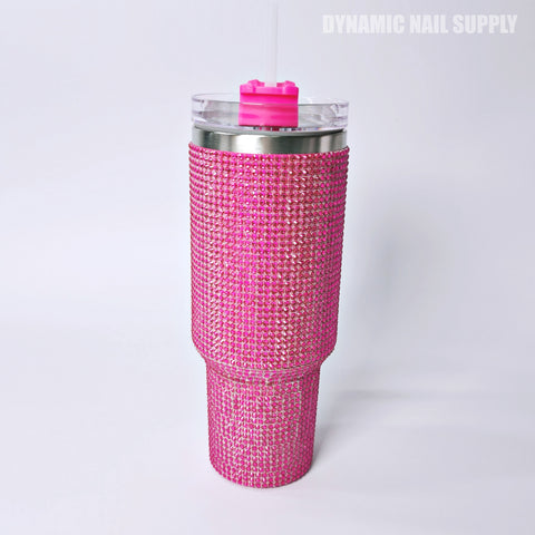 (Pink Rhinestone) Stainless Steel Tumbler (40oz)