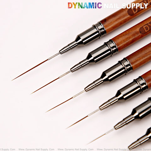 DYNAMIC Nail Art Liner Wooden Nail Brush - Different Size Super Thin High Quality Line Bristles for Design and French Tips
