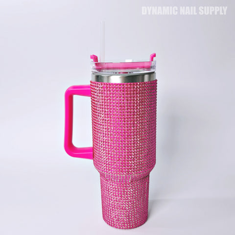 (Pink Rhinestone) Stainless Steel Tumbler (40oz)
