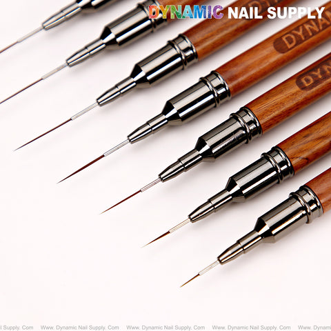 DYNAMIC Nail Art Liner Wooden Nail Brush - Different Size Super Thin High Quality Line Bristles for Design and French Tips