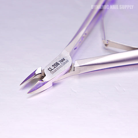 CL.206 7MM Professional Cuticle Nippers, double springs, stainless steel, sharp blades on a white background.