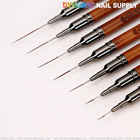 DYNAMIC Nail Art Liner Wooden Nail Brush - Different Size Super Thin High Quality Line Bristles for Design and French Tips