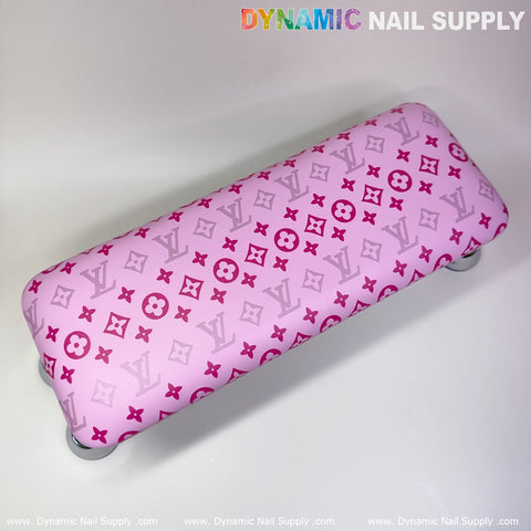 (Pink LV logo Pattern) Leather Armrest Cushion Pillow for Pedicure Manicure (Reposabrazos Para Manicura)