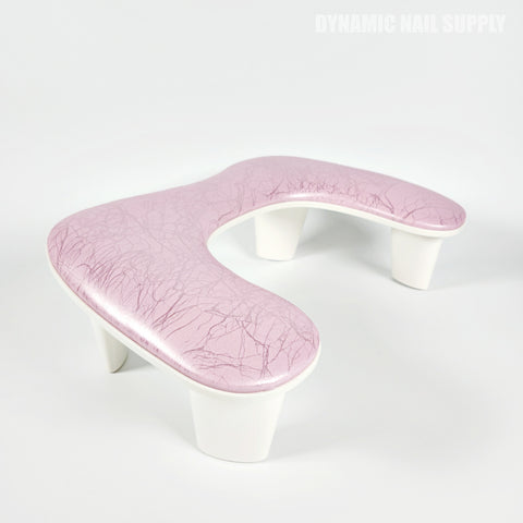 A Pink Marble U-SHAPE microfiber leather armrest with cushion pillow, perfect for pedicure or manicure.