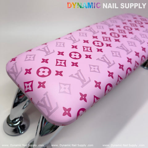 (Pink LV logo Pattern) Leather Armrest Cushion Pillow for Pedicure Manicure (Reposabrazos Para Manicura)