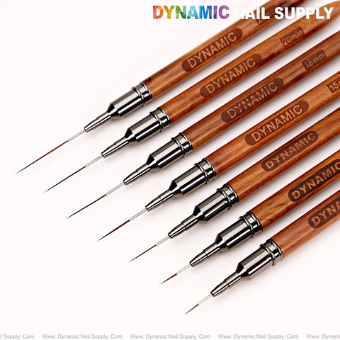 DYNAMIC Nail Art Liner Wooden Nail Brush - Different Size Super Thin High Quality Line Bristles for Design and French Tips