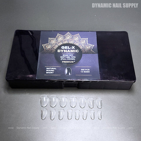 Natural Round (Short) Full Cover Soft-Gel Nail Tips (Black Box)