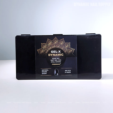 Natural Round (Short) Full Cover Soft-Gel Nail Tips (Black Box)