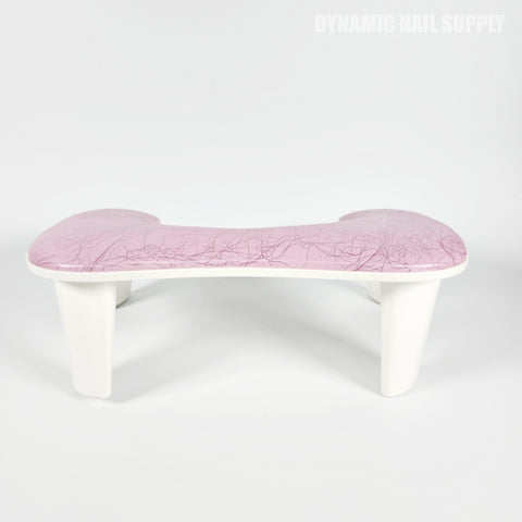 A Pink Marble U-SHAPE Microfiber Leather Armrest with Cushion Pillow for Manicure is shown; Dynamic Nail Supply text.