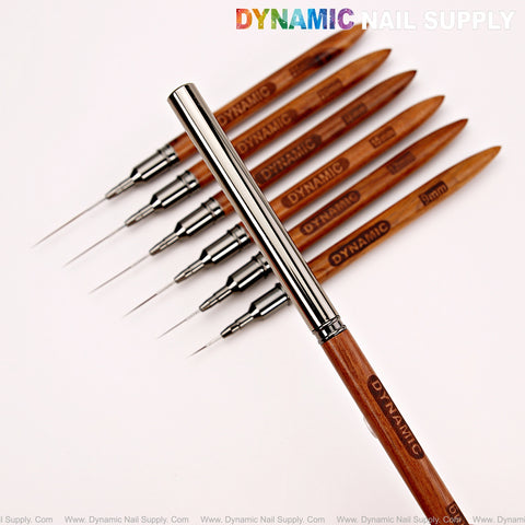 DYNAMIC Nail Art Liner Wooden Nail Brush - Different Size Super Thin High Quality Line Bristles for Design and French Tips