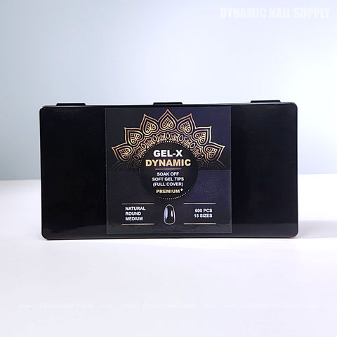 Natural Round (Medium) Full Cover Soft-Gel Nail Tips (Black Box)