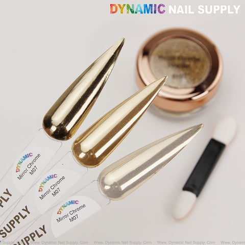 M07 Mirror Nail Chrome Powder - Dark Gold High Pigmented Reflective Shiny Fine Powder