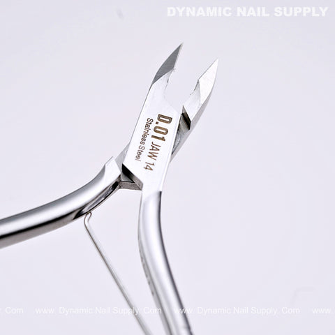D01 - Jaw 14 - Professional Stainless Steel Cuticle Nippers with optimized blade for dead-skin