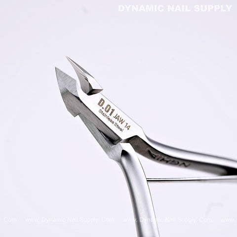 D01 - Jaw 14 - Professional Stainless Steel Cuticle Nippers with optimized blade for dead-skin