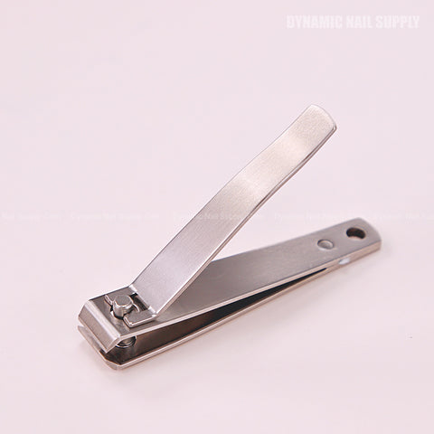 B901 Professional Nail Clippers: Large stainless steel, straight blade, for thick acrylic nails; shown on light pink background.